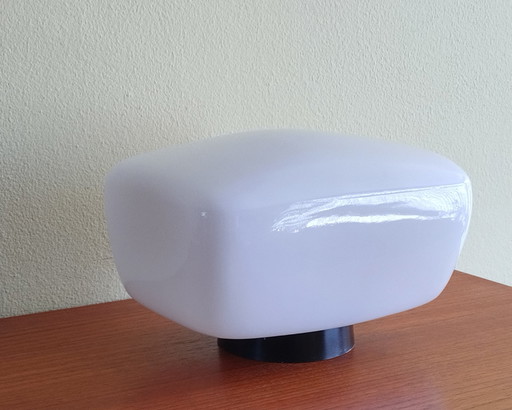 Lámpara de techo de cristal opalino de baquelita - Vintage 