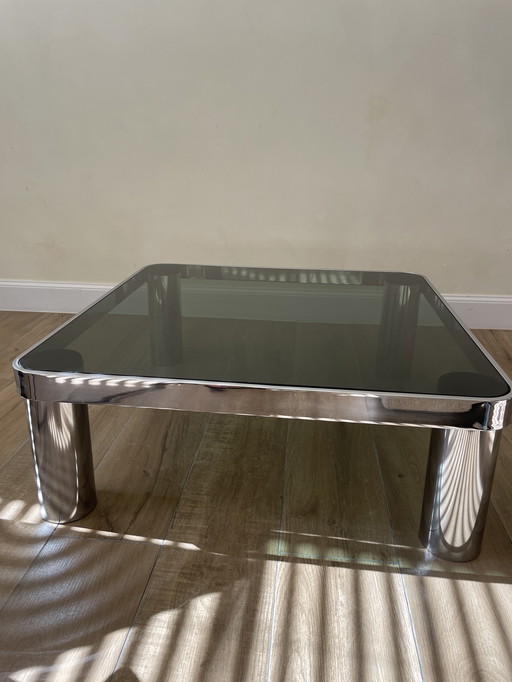 Vintage space age chrome coffee table