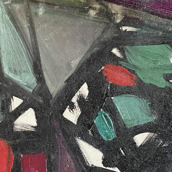 Ferdinand Vonck, Composition abstraite, Huile sur toile, Années 1950 – Peintures et dessins (photo 8 of 15)