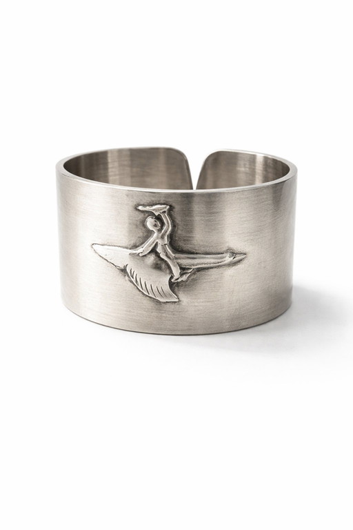 Vintage Swedish Alpaca Napkin Ring – "Nils Holgersson" by GAB – 1960s