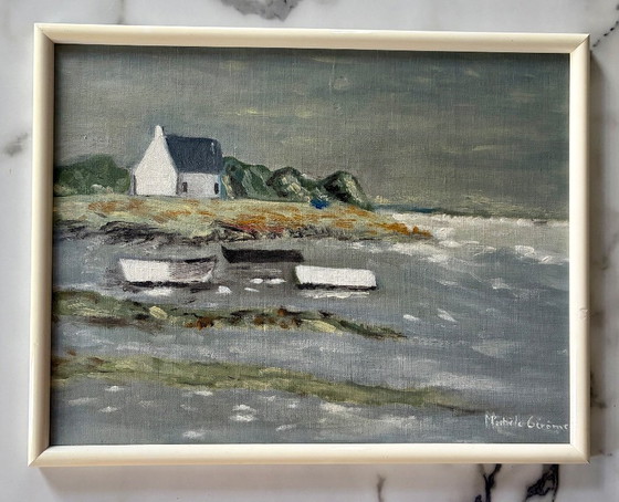 Old oil painting Breton Landscape, Paintings & Drawings, Canvas, Plastic, White, Figuratief (photo 2 of 8)