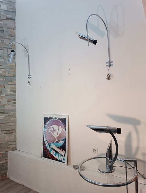 Pair of Tharsis wall lights by LP Oliva for Fase 1970