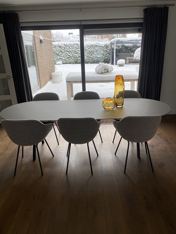 Image 1 of Studio Henk platovale eettafel, avec Fenix taupe, gris clair, 260x100