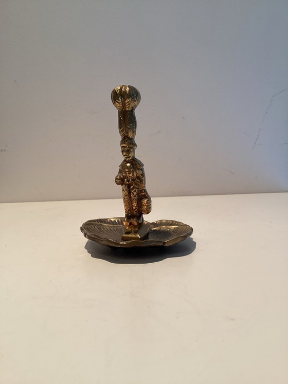 Rare vintage brass Jenny Jones candle holder - Welsh Lady/Folklore. (photo 6 of 7)