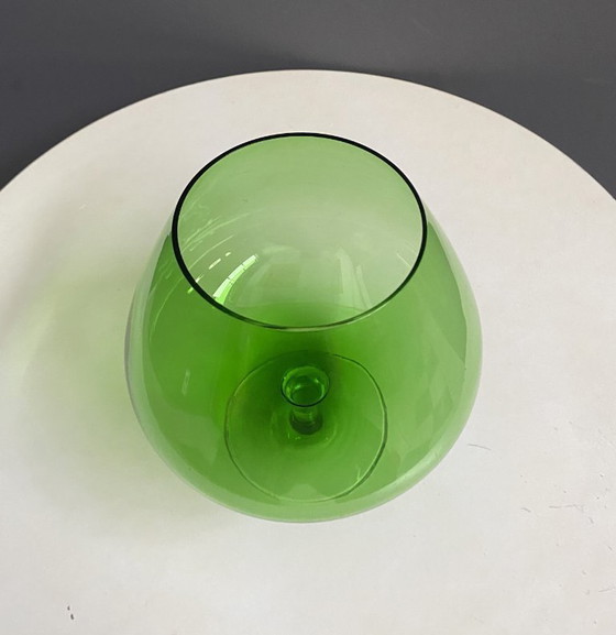 Image 1 of Empoli green large cognac glass shape vase 1960s
