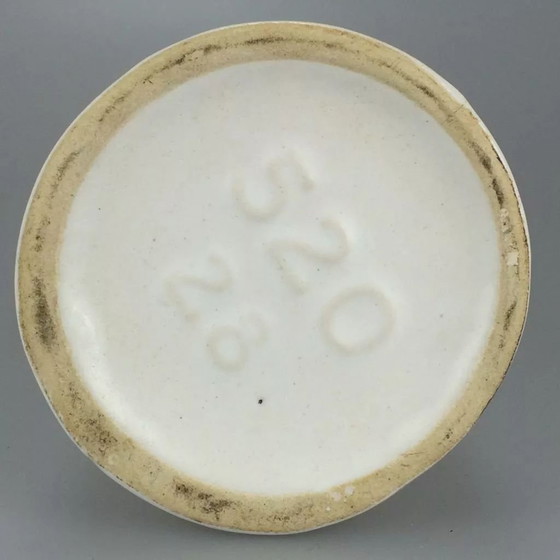 Image 1 of 70s vaas bloemenvaas keramiek vaas tafelvaas keramiek wit bruin space age