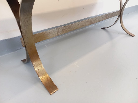 Image 1 of Table basse rectangulaire vintage Roche-Bobois en acier et céramique des années 60 70