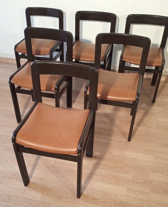 Image 1 of Vintage Brutalist Dining Chairs, 1970S, Set Of 6