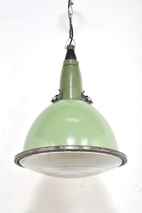 Image 1 of Lampade vintage in smalto con vetro a bulbo