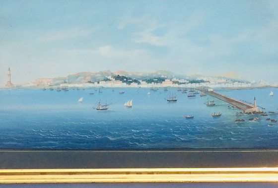 Image 1 of Large Neapolitan gouache, 19th century (after Giuseppe Scoppa)