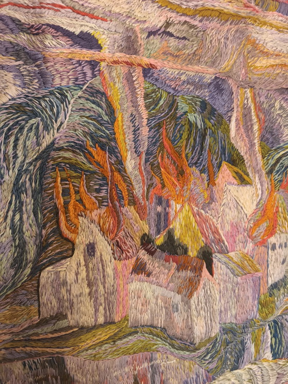 Brutalist Scandinavian Tapestry 70s – Art, Bamboo, Wool (photo 4 of 9)