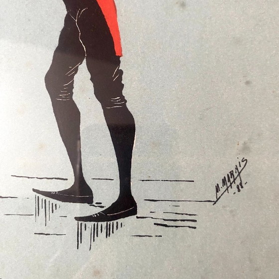 Image 1 of Set van 5 ingelijste illustraties van Maurice Marais, 19e eeuw