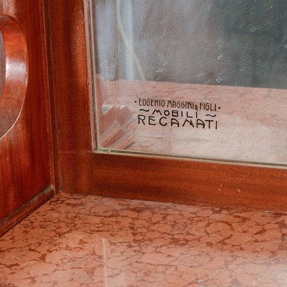 Buffet deux pièces avec miroir et 2 tiroirs – Vaisseliers, Art Nouveau (photo 16 of 18)