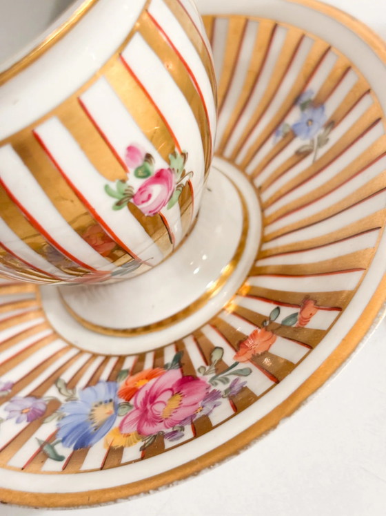 Pair of Hand-painted Dresden Porcelain Demitasse Cups, 1950s, Crockery, Rococo (photo 8 of 14)