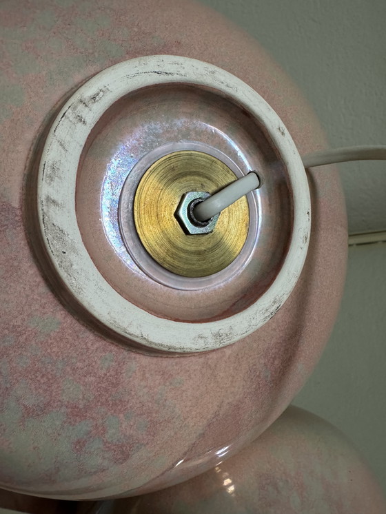 Image 1 of Charolles Irisée Roze Aardewerk Lamp jaren 80