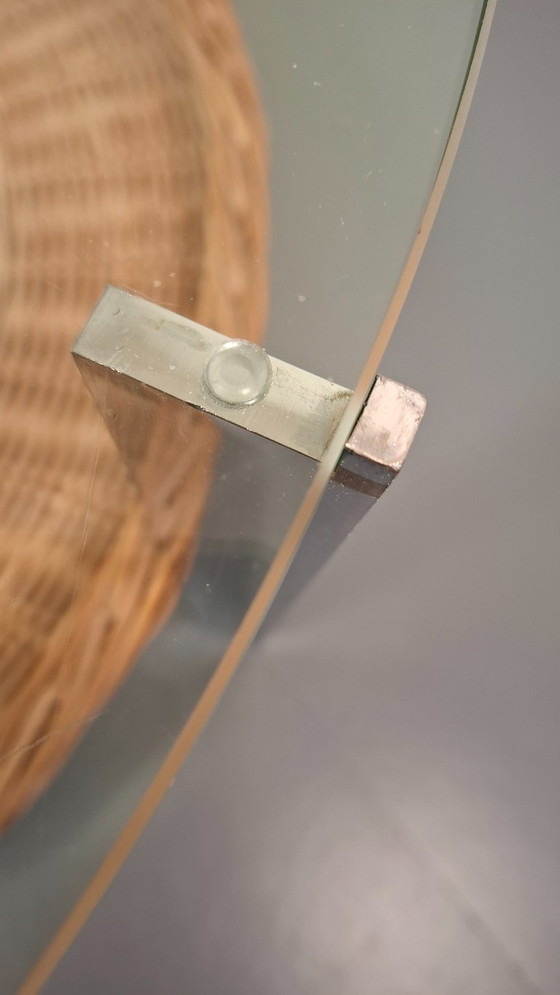 Image 1 of Mesa de centro cromo/vidrio/mimbre