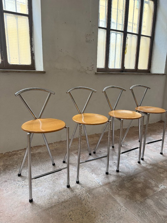 Image 1 of Sgabelli da bar in legno vintage