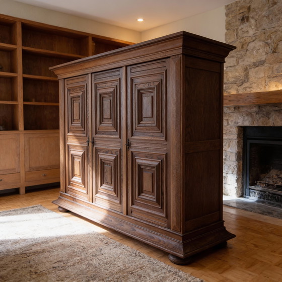 Image 1 of Brutalist oak sideboard - Mid-Century Modern