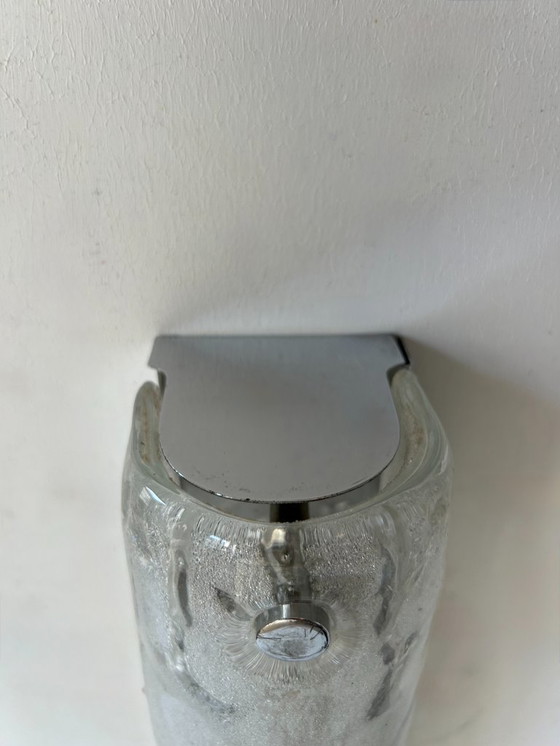 Image 1 of Paire d'appliques vintage en verre murano et métal chromé, Italie, 1960