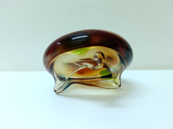 Image 1 of Ashtray / hand free blown glass / Mstišov 
