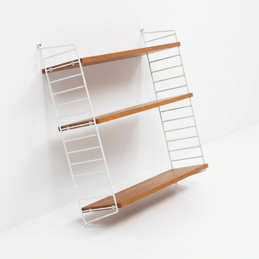 Scandinavisch String Teak Wandrek, 3 niveaus