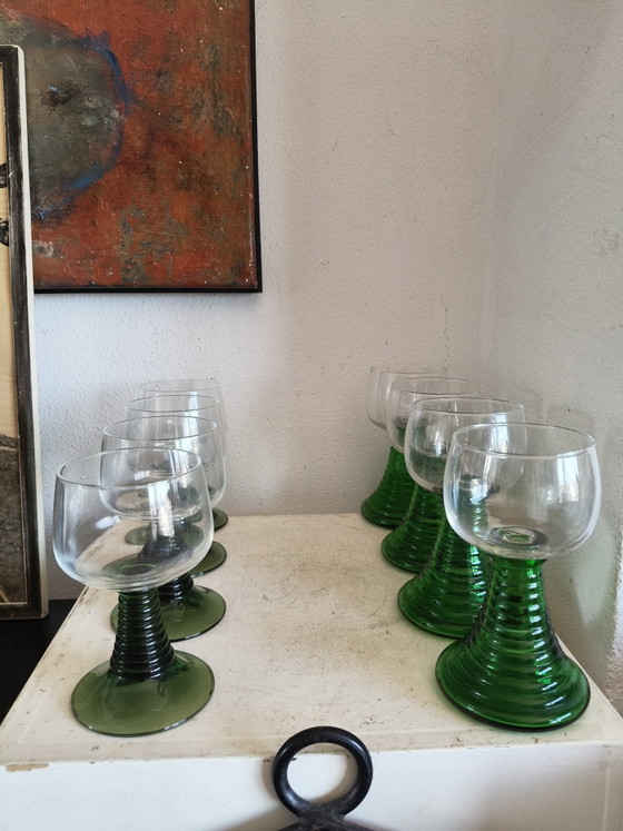 Prachtige 8-delige Set Vintage Luminarc Roemer Wijnglazen (4x 15cm, 4x 14cm) – Glazen & Karaffen, Glass (photo 9 of 9)