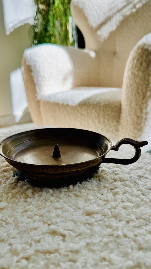 Hand candlestick with handle – Antique look