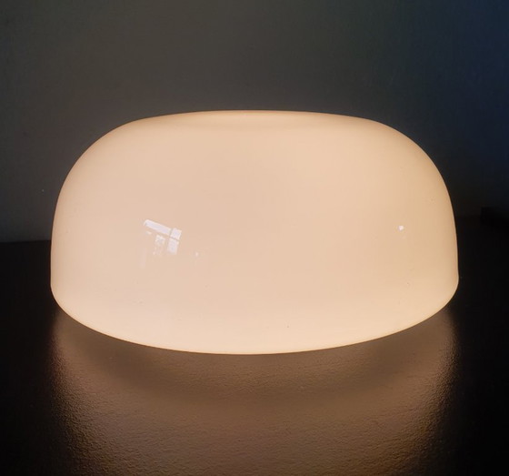 Super sleek Vintage opaline glass wall/ceiling lamp, Half moon,, Wall lights, Metal, Transparent (photo 8 of 20)
