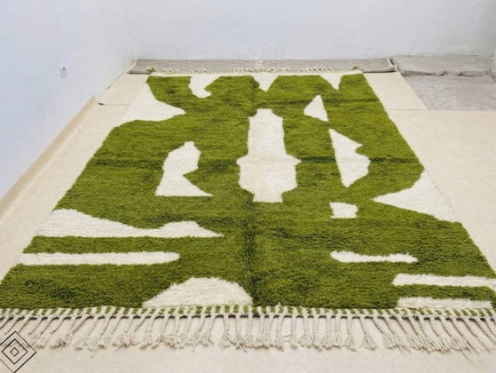 Handgeknoopt groen tapijt, gemaakt van 100% natuurlijke schapenwol, 3x2 meter – Vloerkleden en tapijten, Wool (photo 3 of 5)