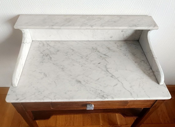 Image 1 of Country house dressing table in wood and marble