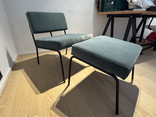 Fauteuil lounge Fest Monday + repose-pieds Royal 44 Turquoise