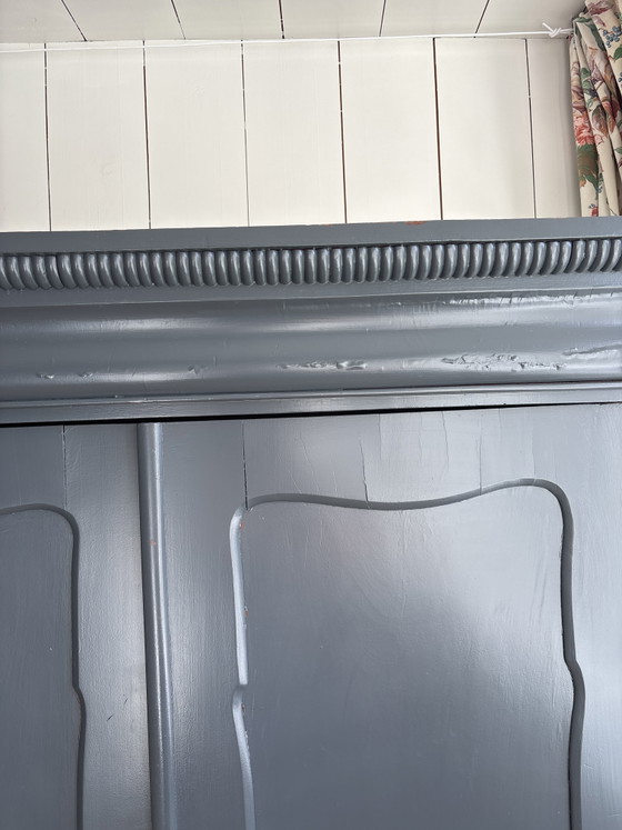 Image 1 of Antique Mahogany girls' wardrobe painted