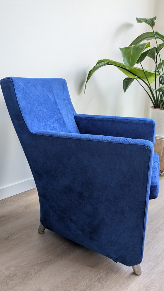 Image 1 of Leolux Dolcinea armchair - Suede cobalt blue - set of 2