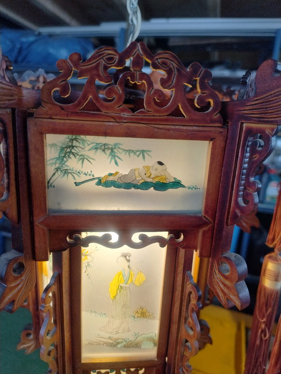 Image 1 of Lanterne de palais chinois (Gong Deng) - bois de rose