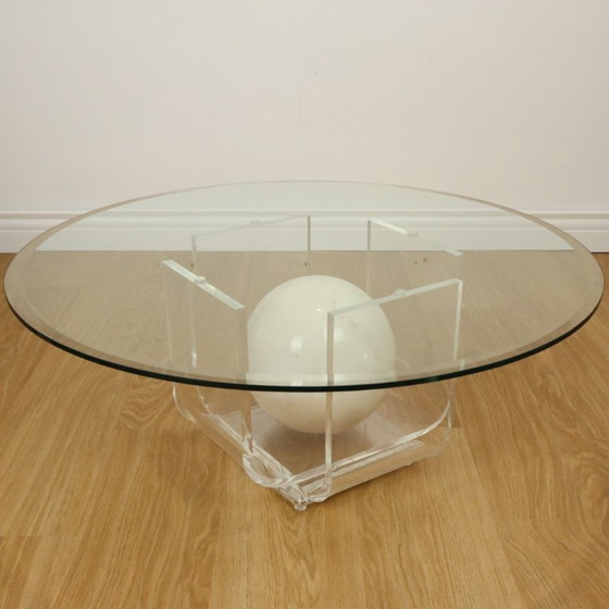 Image 1 of Round Design Coffee Table Lucite