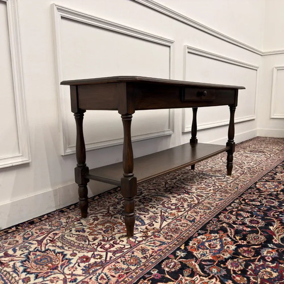 Tavolo da drappeggio francese antico del 19° secolo, Tavolini, Legno, Marrone, Chesterfield (foto 3 di 11)