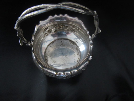 WMF Art Nouveau Antieke Kom met Zwenkhandvat, Verzilverd, Gestempeld WMFM – Schalen, Metal, Silver (photo 13 of 16)