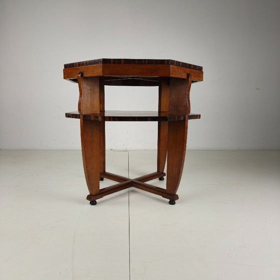 Image 1 of Salontafel in Amsterdamse School-stijl – Eikenhout met fineerinleg, circa 1920