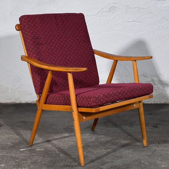 TON Stil Buchenholz Sessel, Paar, 1960er Jahre – Textile (photo 6 of 11)