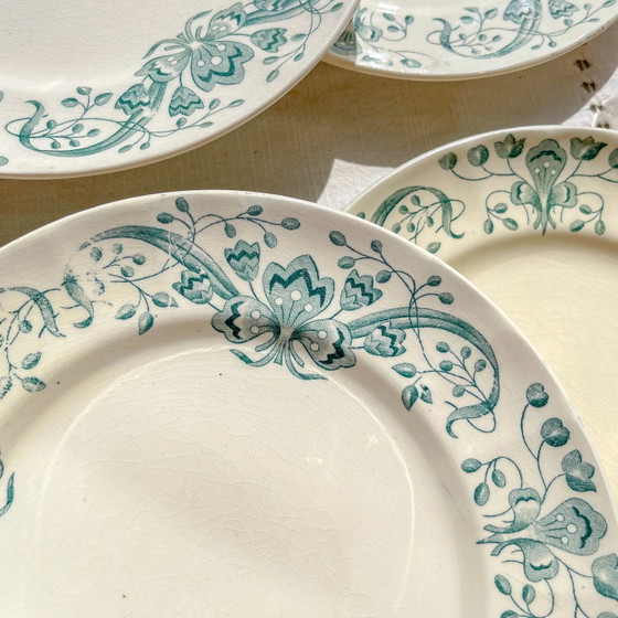 Set di 6 Piatti Piccoli Antichi in Terraglia "Figuig" – Longchamp XIX Secolo – Stoviglie (photo 3 of 7)