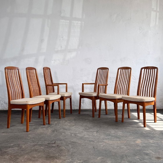 Image 1 of Set of 6 Danish Dining Chairs with 2 Carvers