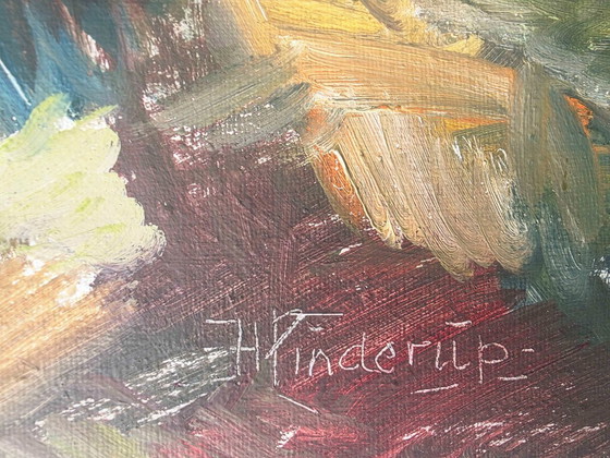 Dipinto a olio originale di paesaggio con etichette espositive – Dipinti e disegni, Tela (photo 9 of 12)