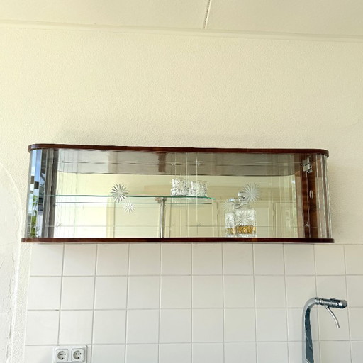 Luxury Wooden Hanging Display Cabinet with Glass Elements