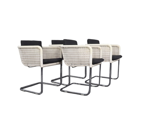 Image 1 of Set of Tecta D43 White Cantilever Chairs