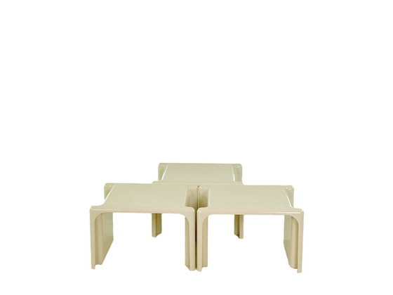 Image 1 of Set di 3 tavolini impilabili vintage Scagno – Giotto Stoppino per Elco