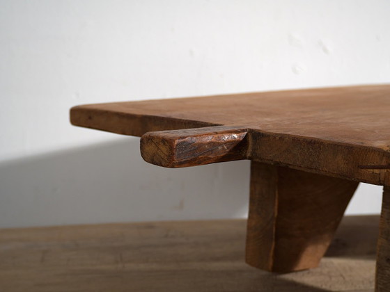 Antique low table in primitive style (c.1920) #14, Side tables, Wood, Brown, Rustic (photo 15 of 21)