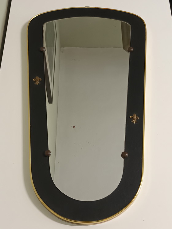 Image 1 of Specchio vintage asimmetrico nero e oro
