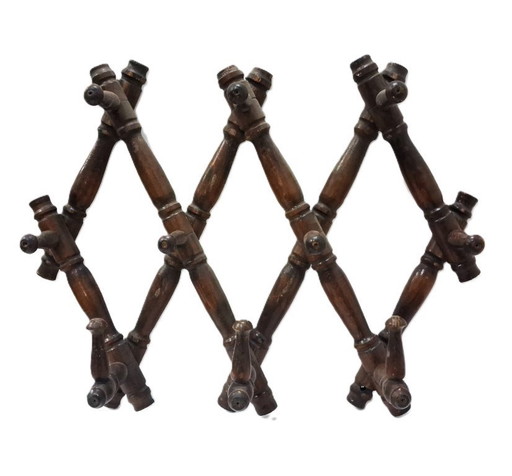 Perchero y sombrerero vintage extensible tipo acordeón