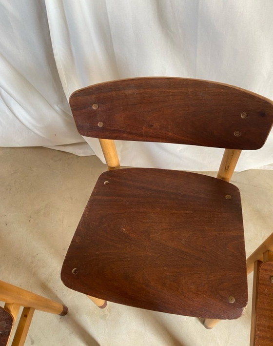 Four low chairs Kvetny and Sonners Stolefabrik Denmark 1960, Side chairs, Wood, Brown (photo 5 of 15)