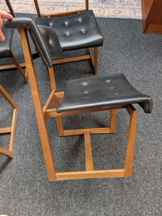 4x sedie in palissandro, Henning Sørensen per Danex, anni '60 – Sedie da pranzo, Leather, Wood (photo 3 of 6)
